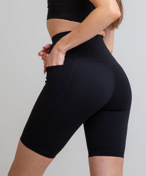 Leggings Cintura Compresiva Ciclista Negro