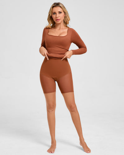 Long Sleeve Midi Shapewear Dress