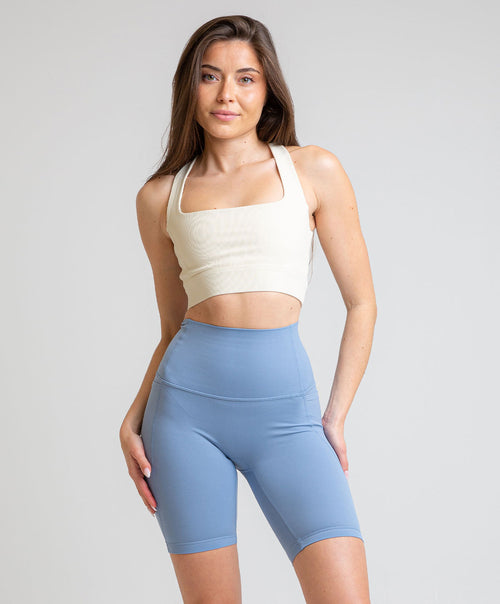 Leggings Cintura Compresiva Ciclista Azul