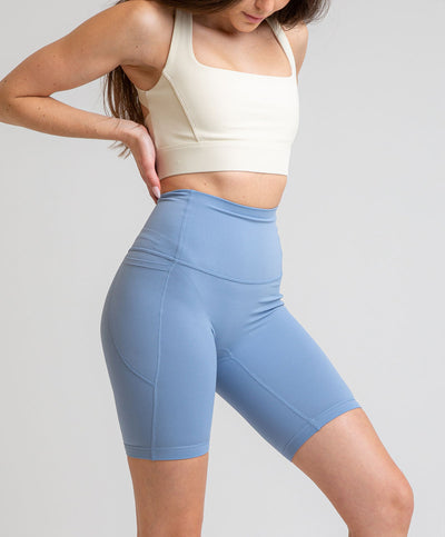 Leggings Cintura Compresiva Ciclista Azul