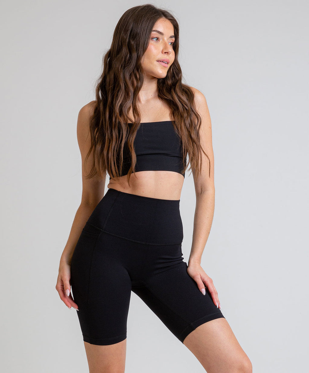 Leggings Cintura Compresiva Ciclista Negro