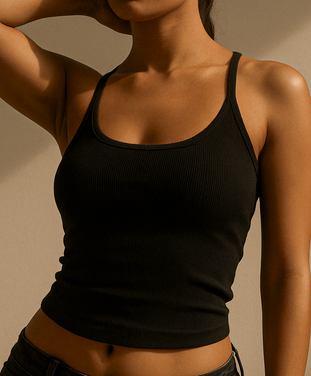 Top minimal premium in modal nero